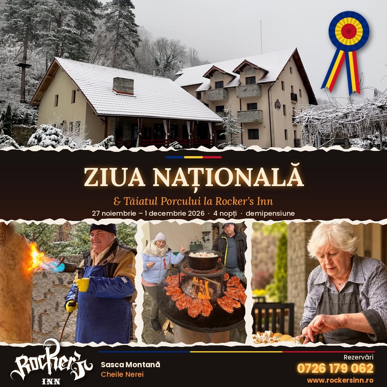 Ziua Națională & Pomana Porcului la Rocker's Inn, 27 noiembrie – 1 decembrie 2026